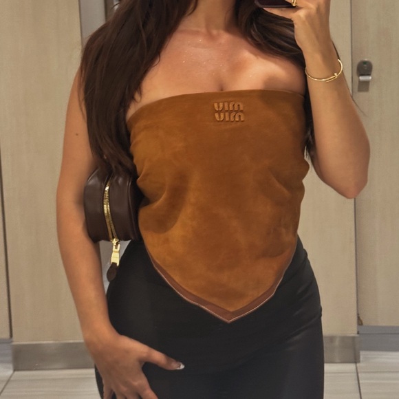 Miu Miu Tops - Miu Miu suede bandanna top